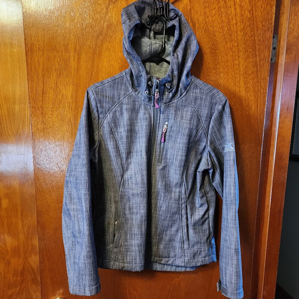 Women's Small ZeroXposur Gray Full Zip Lined Hooded Jacket EUC